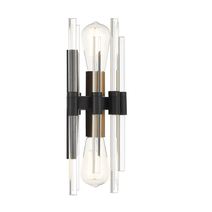 Savoy House Santiago 2Lt Wall Sconce, Black/Brass