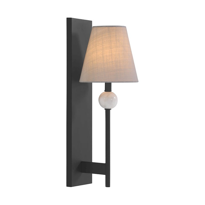 Savoy House Travis 1 Light Sconce, Matte Black