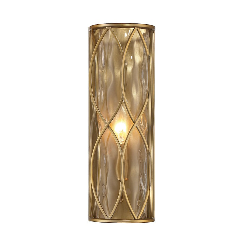Savoy House Snowden 1 Light Sconce, Burnished Brass/Glacier