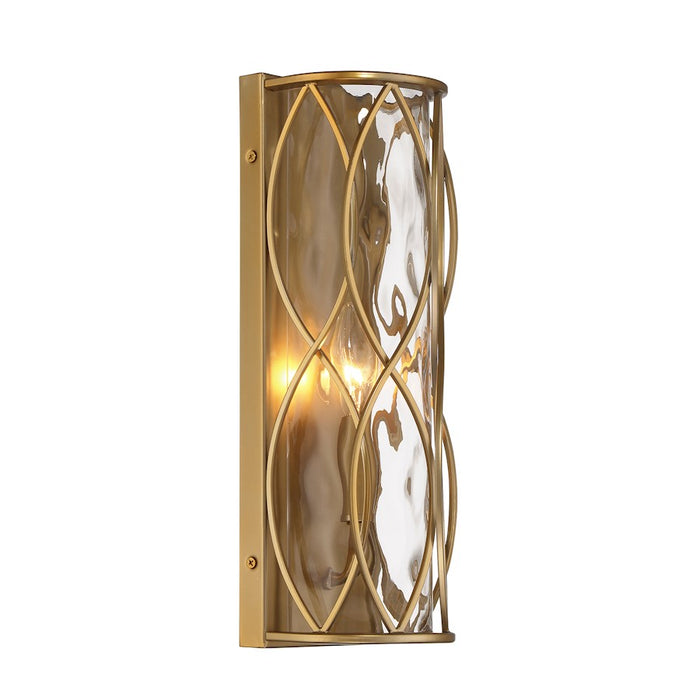 Savoy House Snowden 1 Light Sconce, Burnished Brass/Glacier