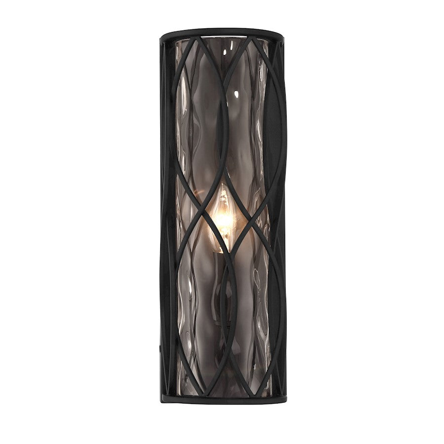 Savoy House Snowden 1 Light Sconce, Matte Black/Glacier - 9-2006-1-89