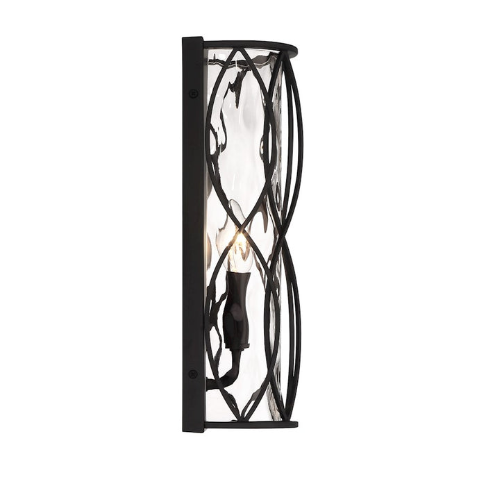 Savoy House Snowden 1 Light Sconce, Matte Black/Glacier