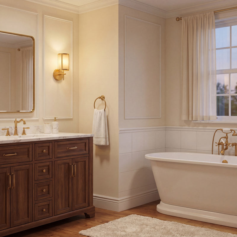 Savoy House Camden 1-Light Bathroom Vanity Light, Warm Brass