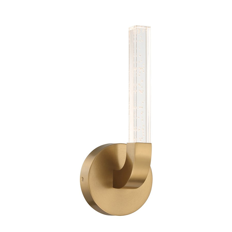 Savoy House Del Mar 1 Light Sconce, Brass/Clear Seeded Acrylic