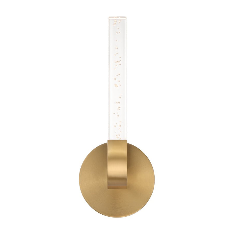 Savoy House Del Mar 1 Light Sconce, Brass/Clear Seeded Acrylic