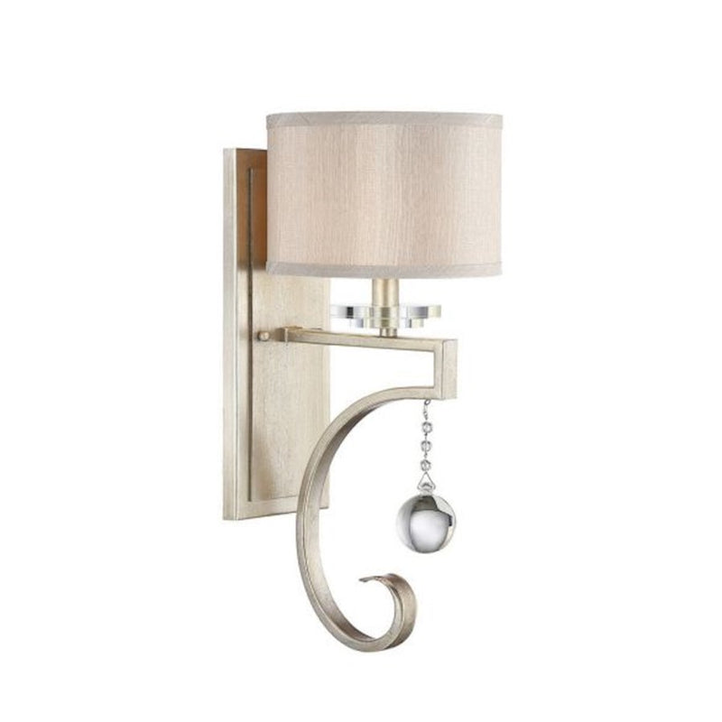 Savoy House Rosendal 1-Light Wall Sconce, Silver Sparkle - 9-256-1-307