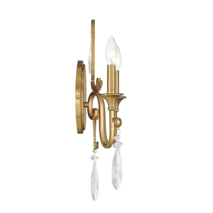 Savoy House Fairchild 2-Light Wall Sconce, Warm Brass