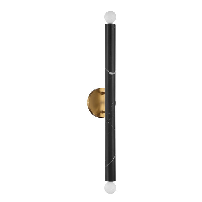 Savoy House Callaway 2 Light Sconce, Black Marble/Warm Brass