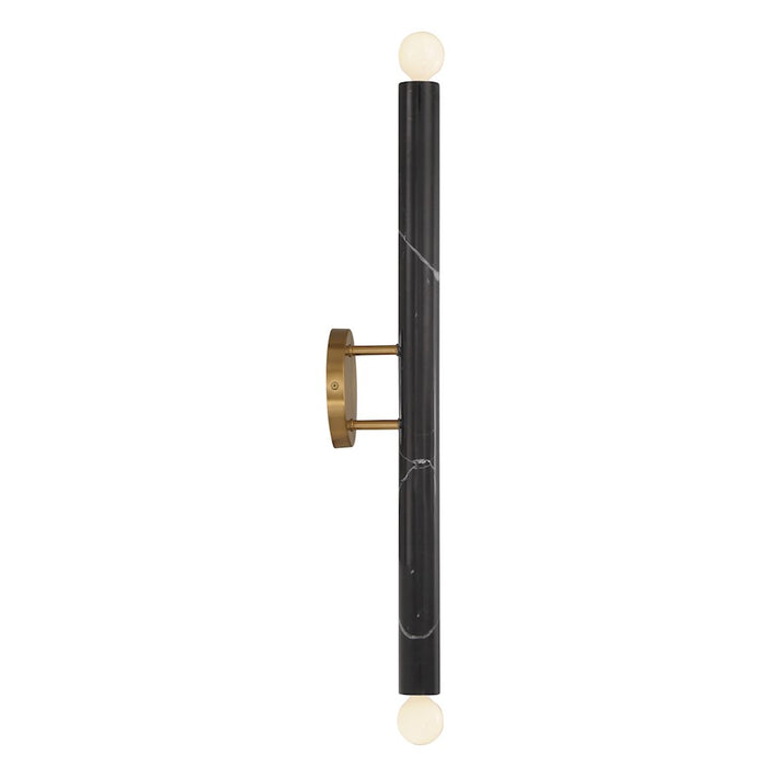 Savoy House Callaway 2-Light Wall Sconce, Black Marble/Warm Brass