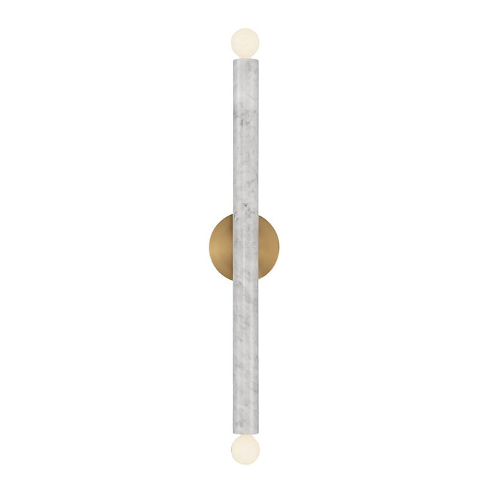 Savoy House Callaway 2 Light Sconce, White Marble/Warm Brass