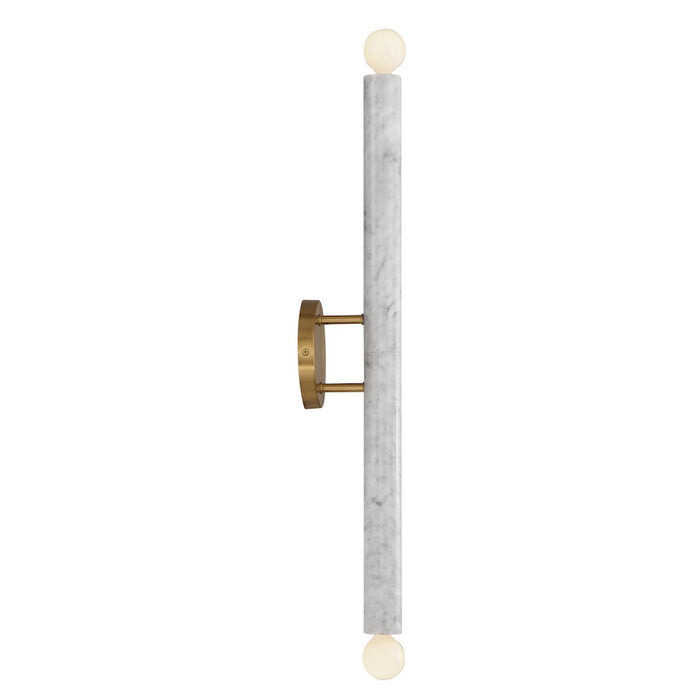 Savoy House Callaway 2-Light Wall Sconce, White Marble/Warm Brass