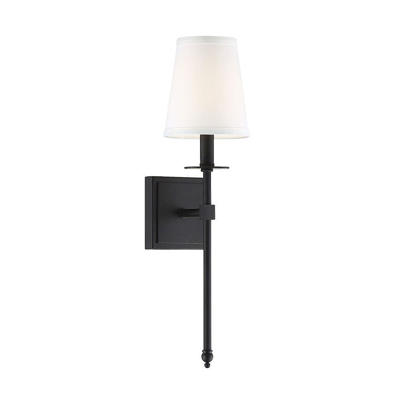 Savoy House Monroe 1-Light 20" Wall Sconce, Matte Black