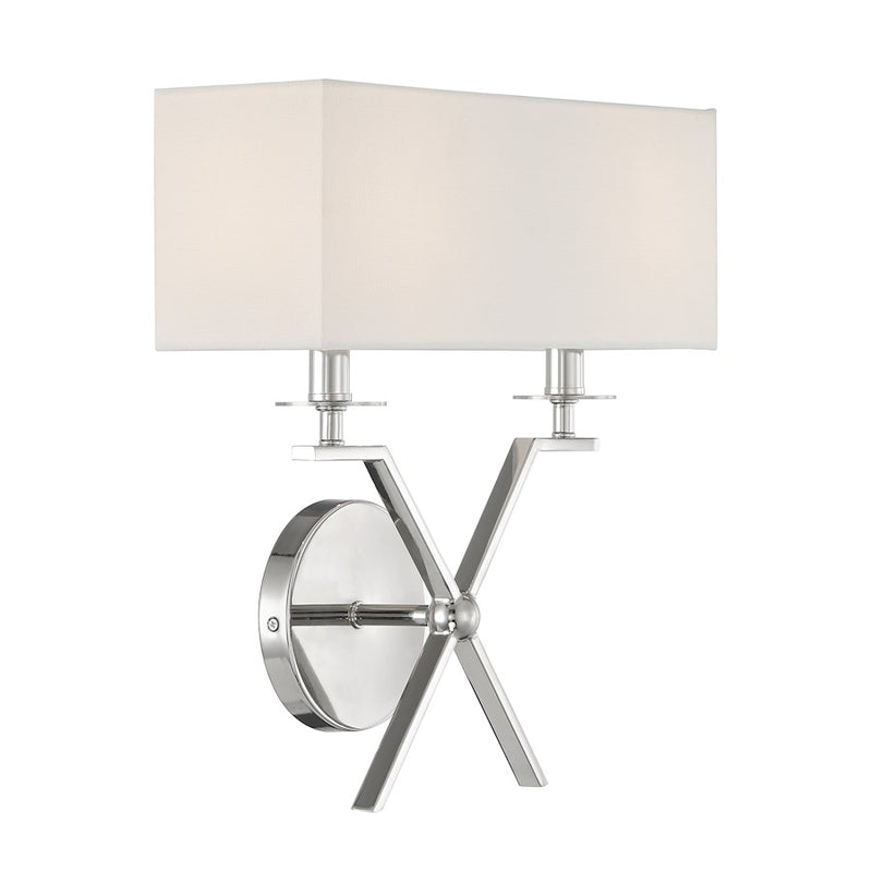 Savoy House Arondale 2-Light Wall Sconce, Polished Nickel
