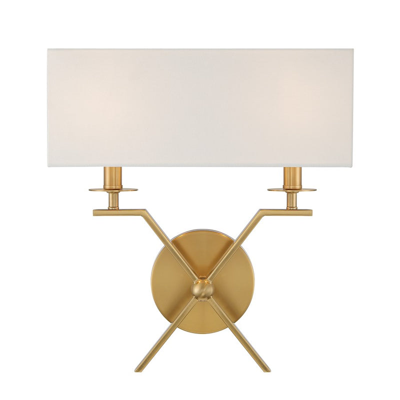 Savoy House Arondale 2 Light Sconce, Warm Brass
