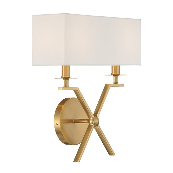 Savoy House Arondale 2 Light Sconce, Warm Brass