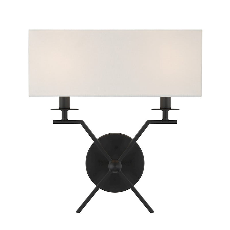 Savoy House Arondale 2 Light Sconce, Matte Black - 9-3305-2-89