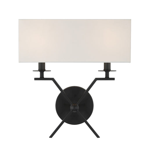 Savoy House Arondale 2-Light Wall Sconce, Matte Black - 9-3305-2-89