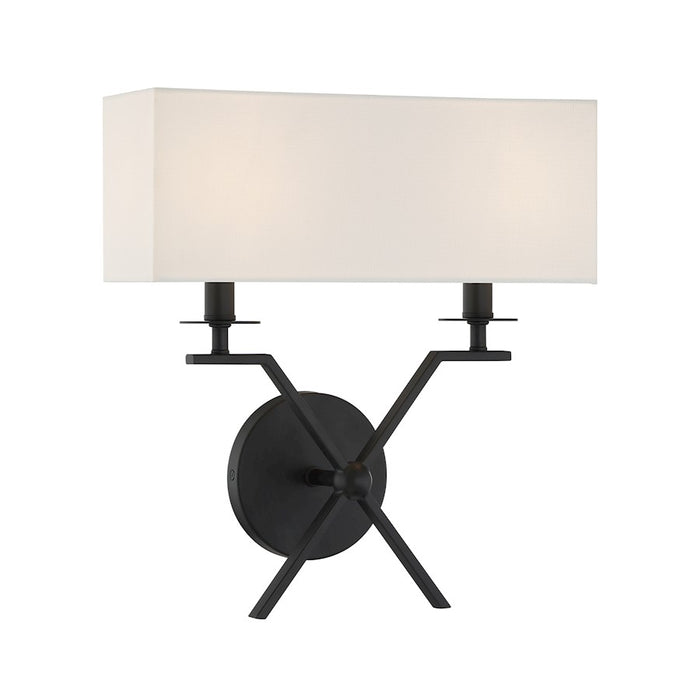 Savoy House Arondale 2 Light Sconce, Matte Black