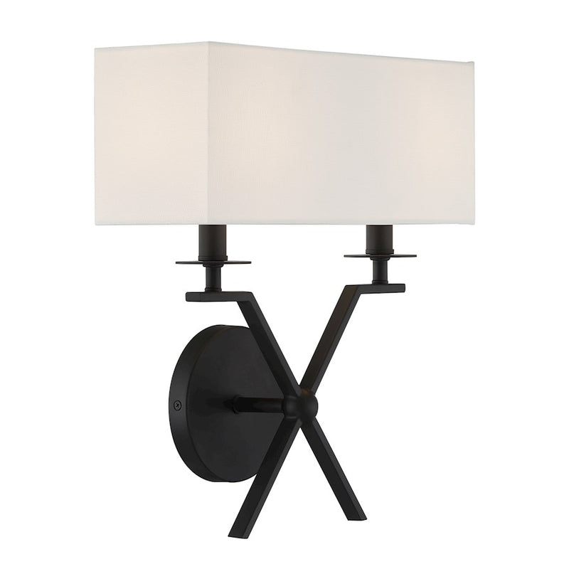 Savoy House Arondale 2 Light Sconce, Matte Black