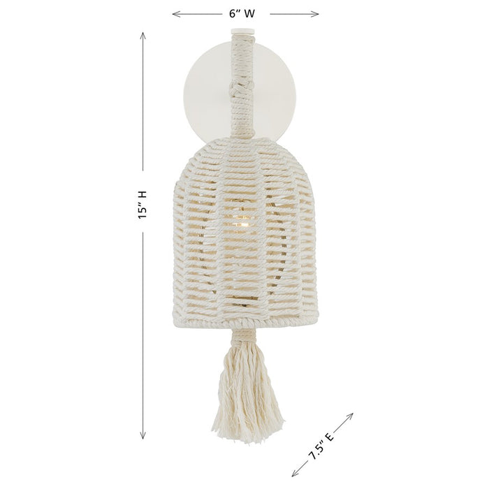 Savoy House Lunara 1 Lt Sconce, Cotton