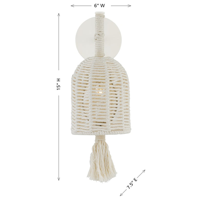 Savoy House Lunara 1 Lt Sconce, Cotton