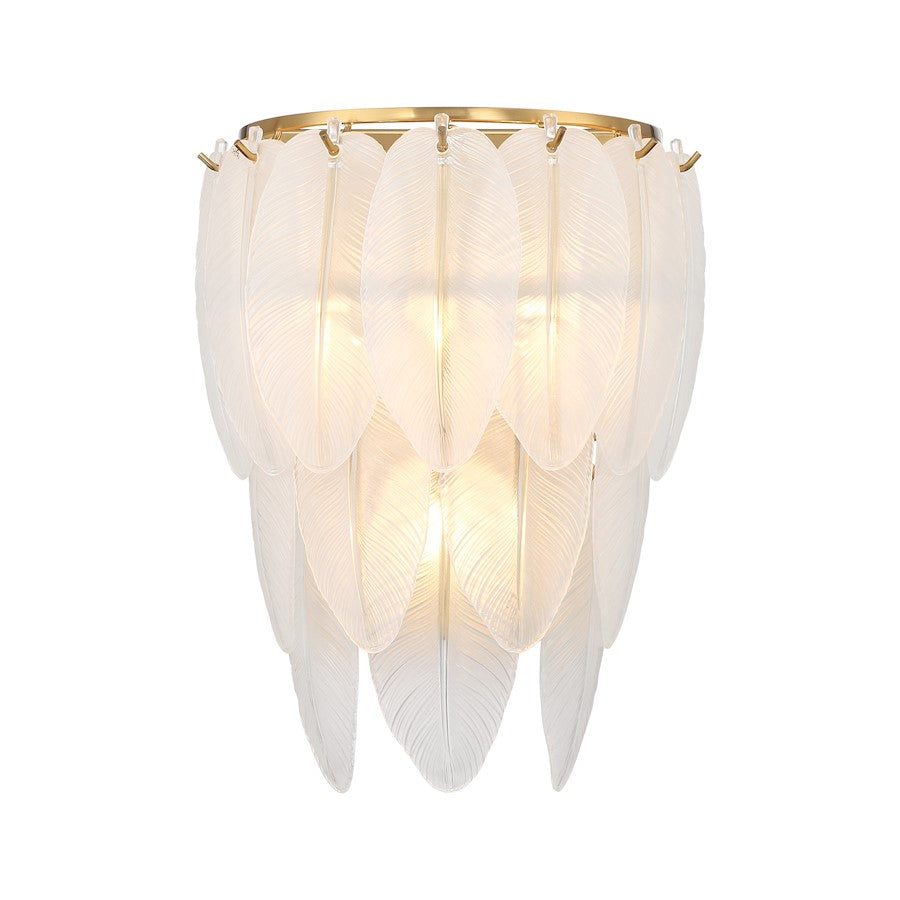 Savoy House Boa 3 Light Sconce, Warm Brass/Clear Frosted - 9-3506-3-322