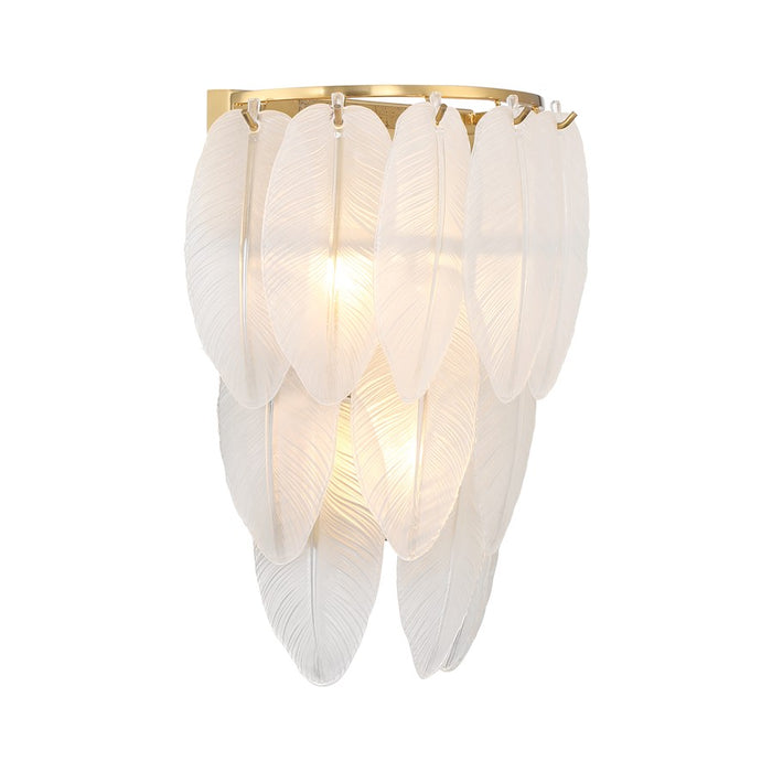 Savoy House Boa 3 Light Sconce, Warm Brass/Clear Frosted