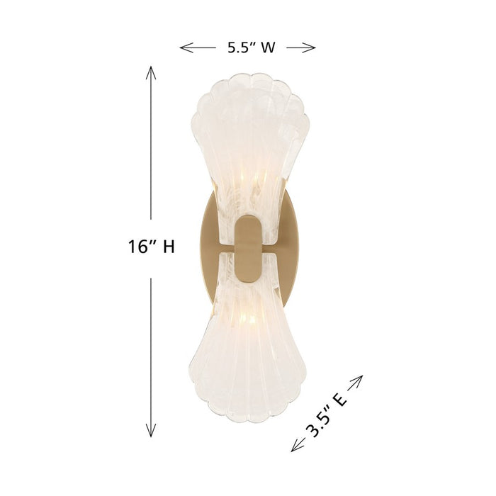Savoy House Bancroft 2 Lt Sconce, Strie, Noble Brass