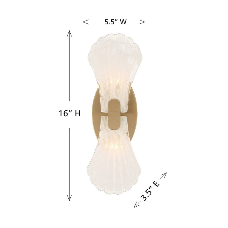 Savoy House Bancroft 2 Lt Sconce, Strie, Noble Brass