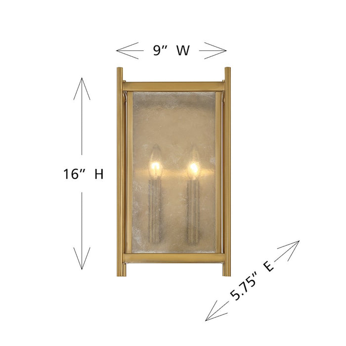 Savoy House Jacobs 2-Light Wall Sconce, Warm Brass