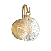 Savoy House Addison 1 Light Bath, Warm Brass/Clear Starburst - 9-3981-1-322