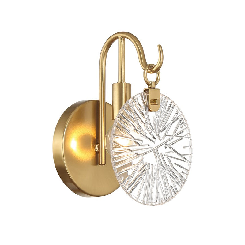 Savoy House Addison 1 Light Bath, Warm Brass/Clear Starburst