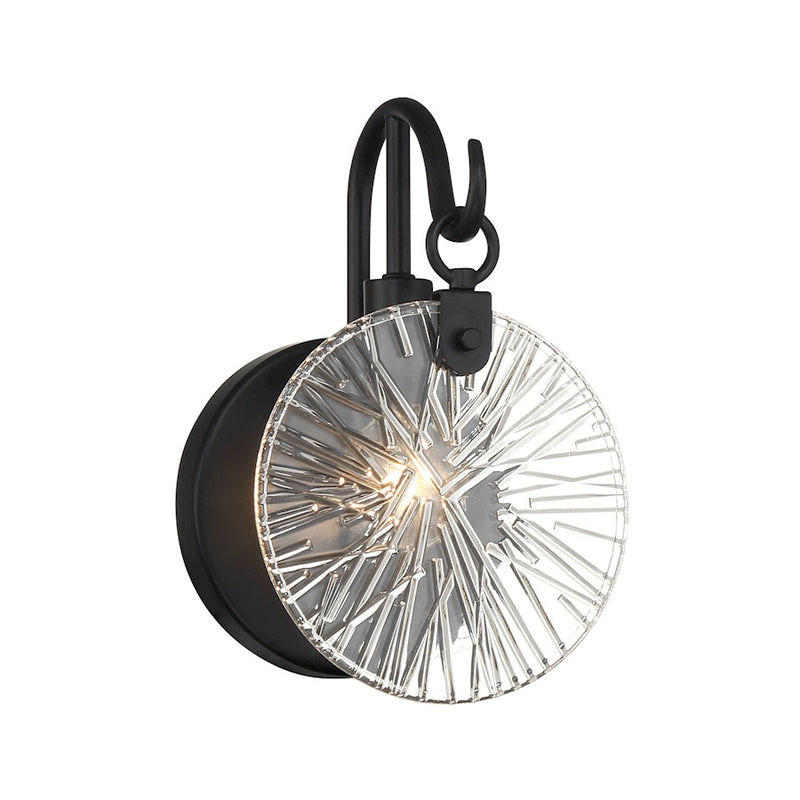Savoy House Addison 1 Light Bath, Matte Black/Clear Starburst