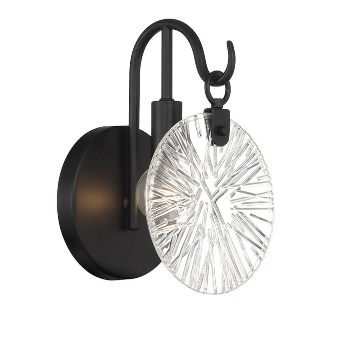 Savoy House Addison 1 Light Bath, Matte Black/Clear Starburst