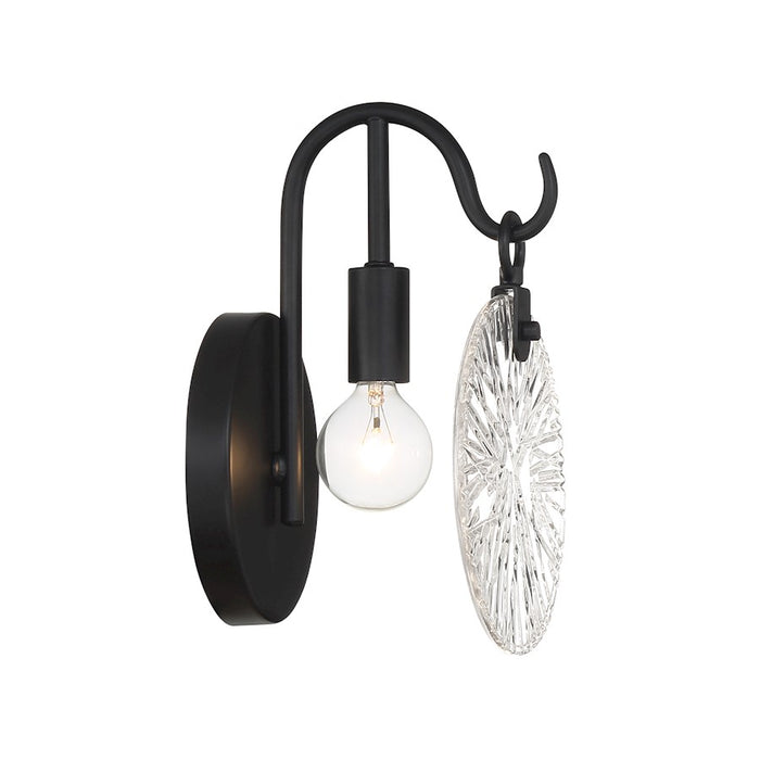Savoy House Addison 1 Light Bath, Matte Black/Clear Starburst