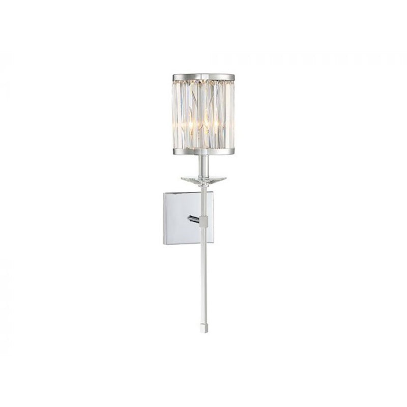 Savoy House Ashbourne 1-Light Wall Sconce, Polished Chrome