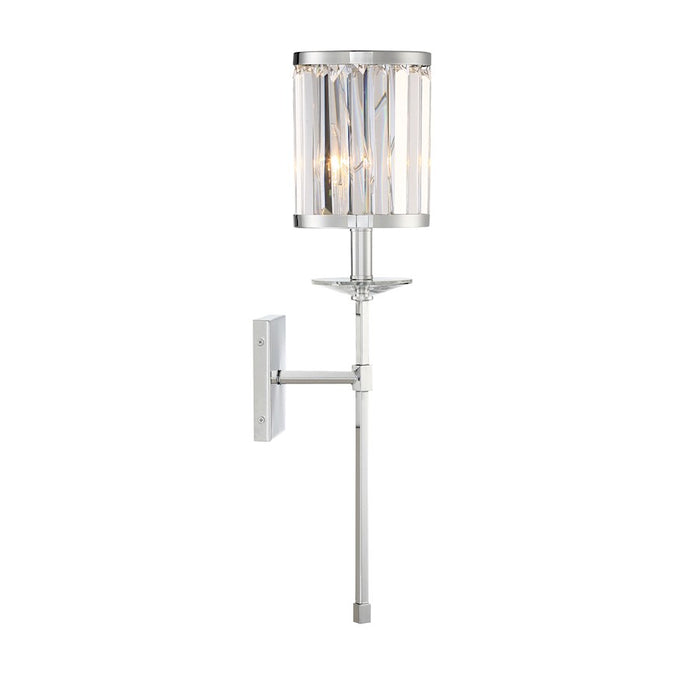 Savoy House Ashbourne 1-Light Wall Sconce, Polished Chrome