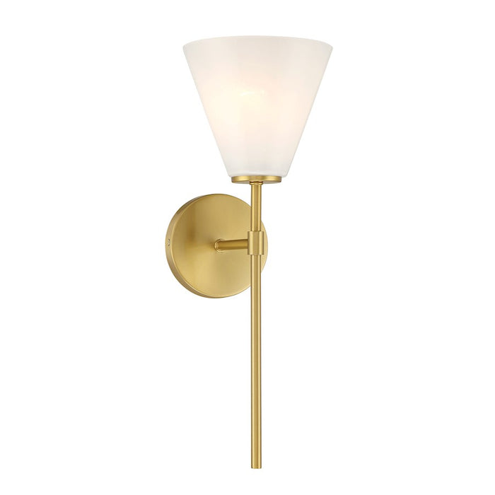 Savoy Essentials Blair 1 Light Sconce, Warm Brass/Strie - 9-4010-1-322
