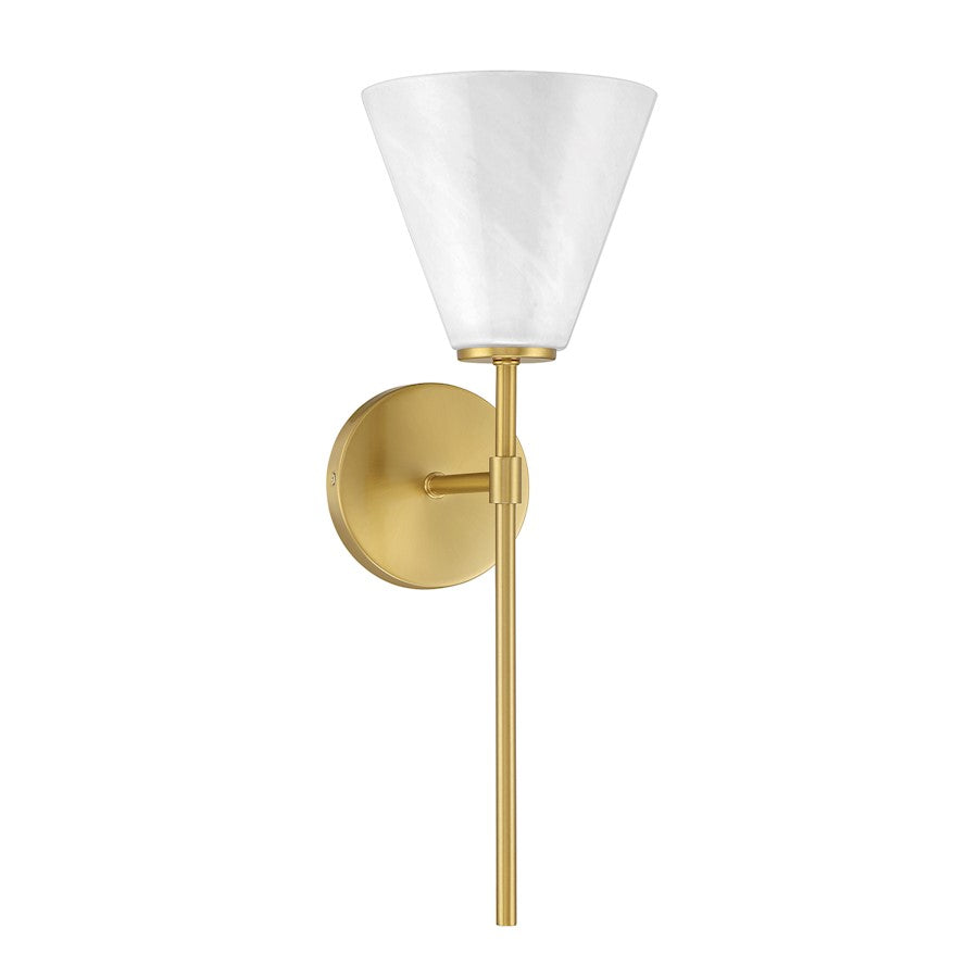 Savoy Essentials Blair 1 Light Sconce, Warm Brass/Strie