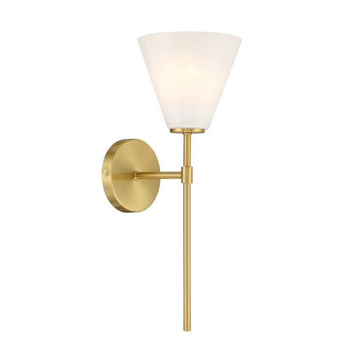 Savoy Essentials Blair 1 Light Sconce, Warm Brass/Strie