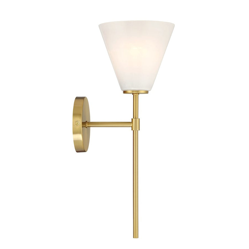 Savoy Essentials Blair 1 Light Sconce, Warm Brass/Strie