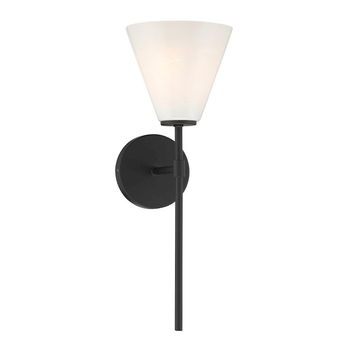 Savoy Essentials Blair 1 Light Sconce, Matte Black/Strie - 9-4010-1-89