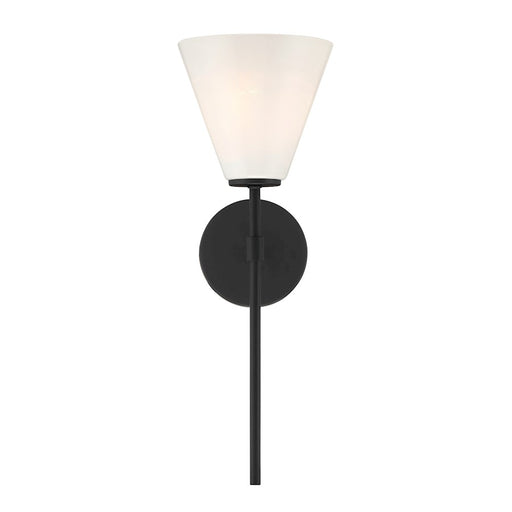Savoy Essentials Blair 1 Light Sconce, Matte Black/Strie