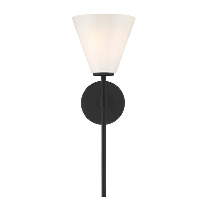 Savoy Essentials Blair 1 Light Sconce, Matte Black/Strie