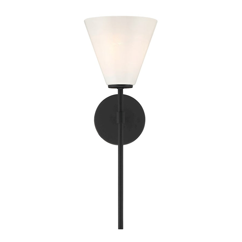 Savoy Essentials Blair 1 Light Sconce, Matte Black/Strie