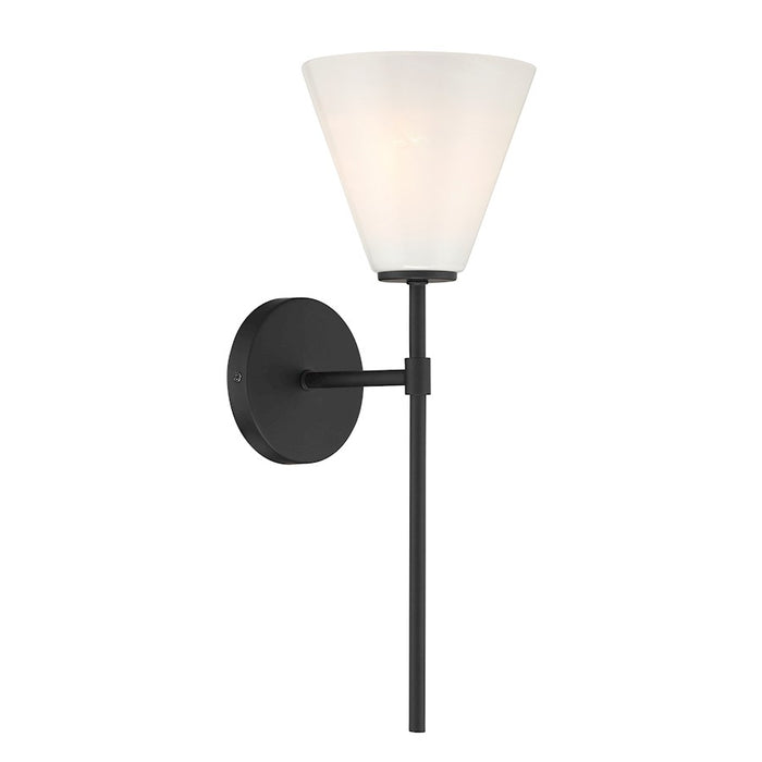 Savoy Essentials Blair 1 Light Sconce, Matte Black/Strie