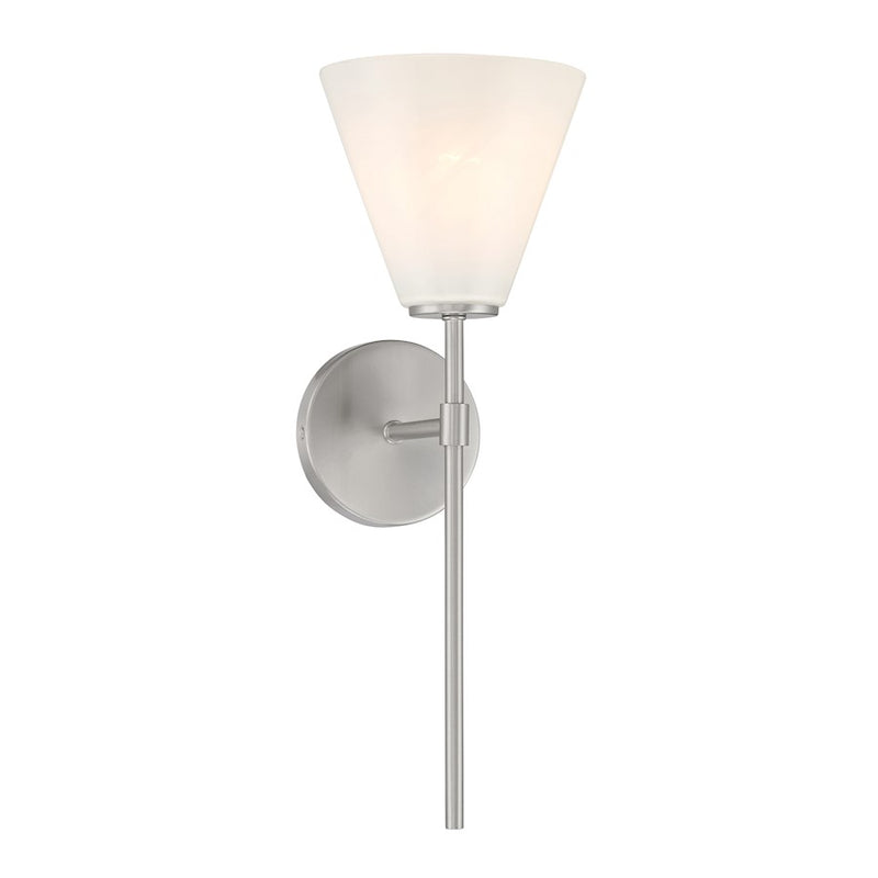 Savoy Essentials Blair 1 Light Sconce, Satin Nickel/Strie
