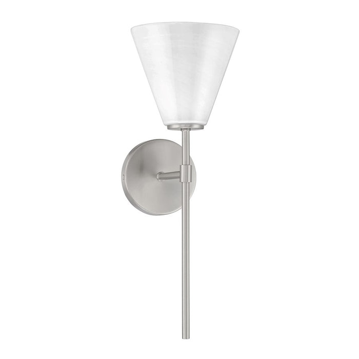 Savoy Essentials Blair 1 Light Sconce, Satin Nickel/Strie