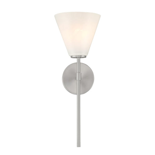 Savoy Essentials Blair 1 Light Sconce, Satin Nickel/Strie