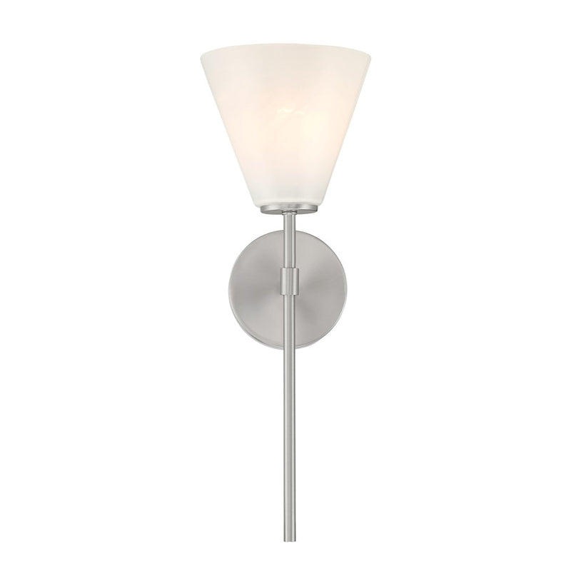 Savoy Essentials Blair 1 Light Sconce, Satin Nickel/Strie